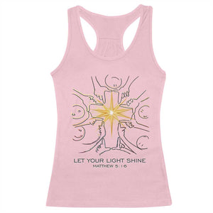 Jesus Christian Racerback Tank Top Let Your Light Shine Matthew 5:16 TS14 Light Pink Print Your Wear