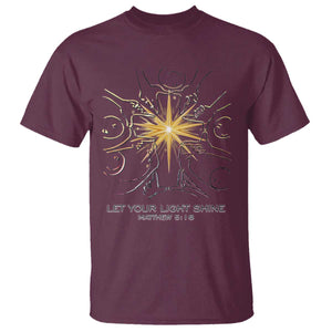 Jesus Christian T Shirt Let Your Light Shine Matthew 5:16 TS14 Maroon Print Your Wear