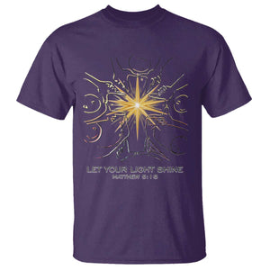 Jesus Christian T Shirt Let Your Light Shine Matthew 5:16 TS14 Purple Print Your Wear