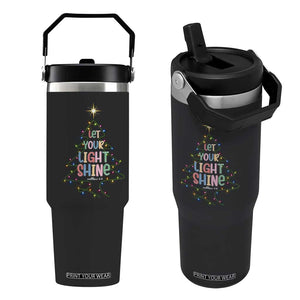 Jesus Christmas Flip Straw Tumbler Let Your Light Shine Matthew 5:16 TS14 One Size: 30 oz Black Print Your Wear