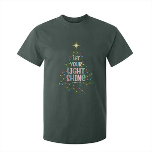 Jesus Christmas T Shirt For Kid Let Your Light Shine Matthew 5:16 TS14 Dark Forest Green Print Your Wear