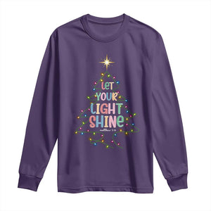 Jesus Christmas Long Sleeve Shirt Let Your Light Shine Matthew 5:16 TS14 Purple Print Your Wear