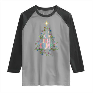 Jesus Christmas Raglan Shirt Let Your Light Shine Matthew 5:16 TS14 Sport Gray Black Print Your Wear