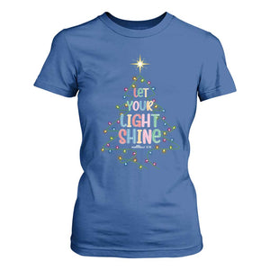 Jesus Christmas T Shirt For Women Let Your Light Shine Matthew 5:16 TS14 Royal Blue Print Your Wear
