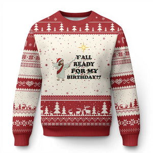Funny Jesus Xmas Ugly Christmas Sweater Are You All Ready For My Birthday TS14 Beige Red Print Your Wear
