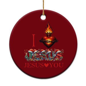 Jesus Christian Xmas Ceramic Ornament Cross Bible Verse Faith Love TS14 1pc Red Print Your Wear