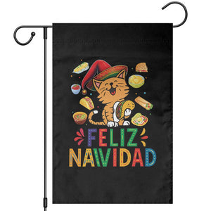 Funny Mexican Cat Christmas Garden Flag Feliz Navidad Sombrero Kitty Xmas TS14 Black Print Your Wear
