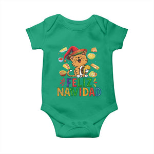 Funny Mexican Cat Christmas Baby Onesie Feliz Navidad Sombrero Kitty Xmas TS14 Irish Green Print Your Wear
