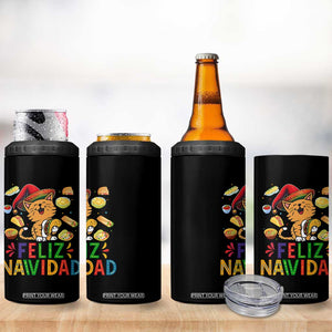 Funny Mexican Cat Christmas 4 in 1 Can Cooler Tumbler Feliz Navidad Sombrero Kitty Xmas TS14 Print Your Wear