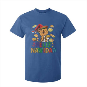 Funny Mexican Cat Christmas T Shirt For Kid Feliz Navidad Sombrero Kitty Xmas TS14 Royal Blue Print Your Wear