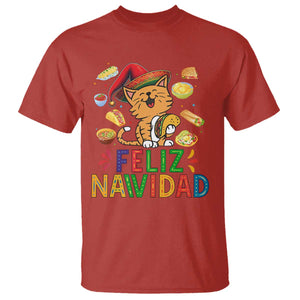 Funny Mexican Cat Christmas T Shirt Feliz Navidad Sombrero Kitty Xmas TS14 Red Print Your Wear