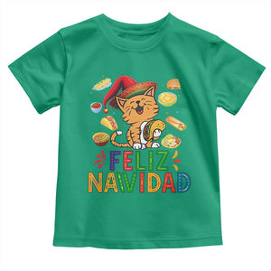 Funny Mexican Cat Christmas Toddler T Shirt Feliz Navidad Sombrero Kitty Xmas TS14 Irish Green Print Your Wear