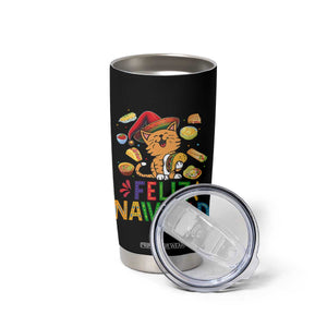 Funny Mexican Cat Christmas Tumbler Cup Feliz Navidad Sombrero Kitty Xmas TS14 Print Your Wear