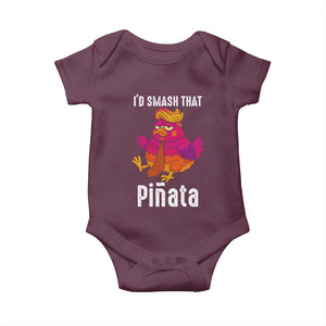 Funny Pinata Mexican Baby Onesie Trump Always Chicken TS14 Maroon Print Your Wear