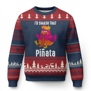 Funny Pinata Mexican Ugly Christmas Sweater Trump Always Chicken TS14 Navy Red Print Your Wear