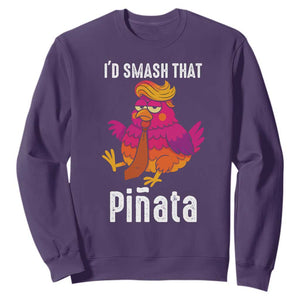 Funny Pinata Mexican Sweatshirt Trump Always Chicken - Print Your Wear
