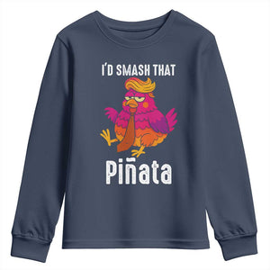 Funny Pinata Mexican Youth Sweatshirt Trump Always Chicken TS14 Navy Print Your Wear