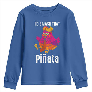 Funny Pinata Mexican Youth Sweatshirt Trump Always Chicken TS14 Royal Blue Print Your Wear