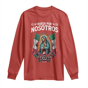 Our Lady of Guadalupe Long Sleeve Shirt Virgin Mary Mexican Flag TS14 Red Print Your Wear