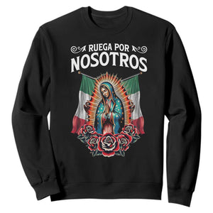 Our Lady of Guadalupe Sweatshirt Virgin Mary Mexican Flag TS14 Black Print Your Wear