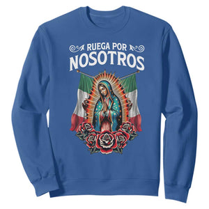 Our Lady of Guadalupe Sweatshirt Virgin Mary Mexican Flag TS14 Royal Blue Print Your Wear