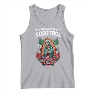 Our Lady of Guadalupe Tank Top Virgin Mary Mexican Flag TS14 Athletic Heather Print Your Wear