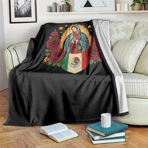 Our Lady of Guadalupe Mexican Flag Throw Blanket TS14 Print Your Wear