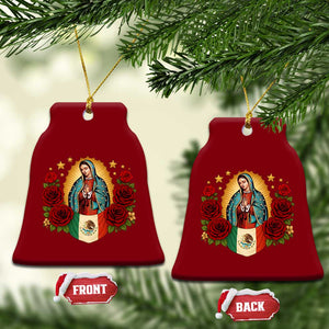 Our Lady of Guadalupe Mexican Flag Ceramic Ornament TS14 Print Your Wear
