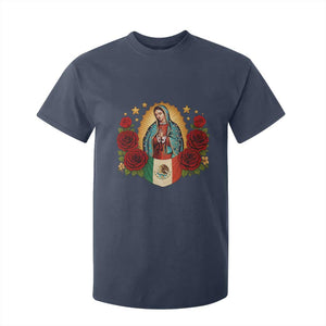 Our Lady of Guadalupe Mexican Flag T Shirt For Kid TS14 Navy Print Your Wear
