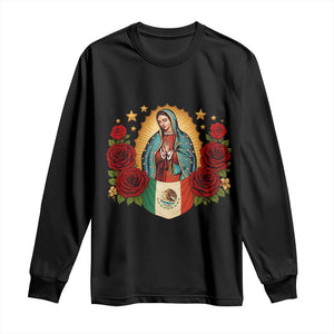 Our Lady of Guadalupe Mexican Flag Long Sleeve Shirt TS14 Black Print Your Wear