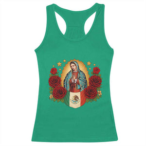 Our Lady of Guadalupe Mexican Flag Racerback Tank Top TS14 Irish Green Print Your Wear