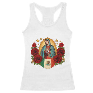 Our Lady of Guadalupe Mexican Flag Racerback Tank Top TS14 White Print Your Wear