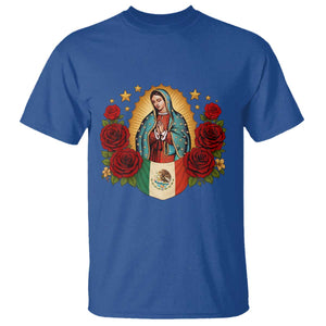Our Lady of Guadalupe Mexican Flag T Shirt TS14 Royal Blue Print Your Wear