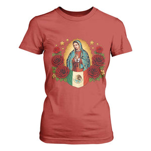 Our Lady of Guadalupe Mexican Flag T Shirt For Women TS14 Red Print Your Wear