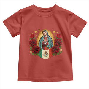 Our Lady of Guadalupe Mexican Flag Toddler T Shirt TS14 Red Print Your Wear