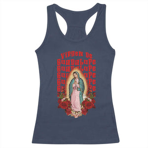 Our Lady of Guadalupe Racerback Tank Top Saint Virgin Mary Mexican TS14 Navy Print Your Wear
