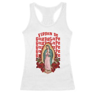 Our Lady of Guadalupe Racerback Tank Top Saint Virgin Mary Mexican TS14 White Print Your Wear