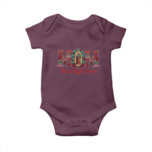 Our Lady of Guadalupe Baby Onesie Virgin Mary Christian TS14 Maroon Print Your Wear