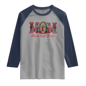 Our Lady of Guadalupe Raglan Shirt Virgin Mary Christian TS14 Sport Gray Navy Print Your Wear