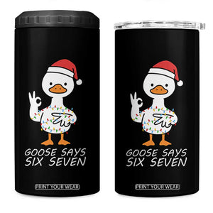 67 Six Seven Silly Goose Christmas Meme 4 in 1 Can Cooler Tumbler TS14 One Size: 16 oz Black Print Your Wear