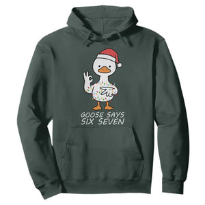 67 Six Seven Silly Goose Christmas Meme Hoodie TS14 Dark Forest Green Print Your Wear