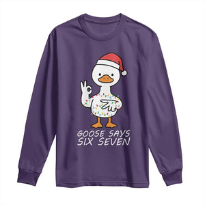 67 Six Seven Silly Goose Christmas Meme Long Sleeve Shirt TS14 Purple Print Your Wear