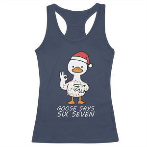67 Six Seven Silly Goose Christmas Meme Racerback Tank Top TS14 Navy Print Your Wear