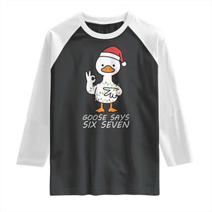 67 Six Seven Silly Goose Christmas Meme Raglan Shirt TS14 Black White Print Your Wear