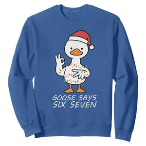67 Six Seven Silly Goose Christmas Meme Sweatshirt TS14 Royal Blue Print Your Wear