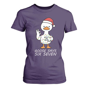 67 Six Seven Silly Goose Christmas Meme T Shirt For Women TS14 Purple Print Your Wear