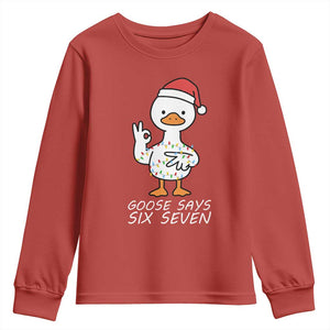 67 Six Seven Silly Goose Christmas Meme Youth Sweatshirt TS14 Red Print Your Wear