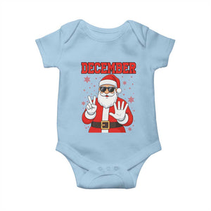 December 25 Baby Onesie Funny Santa Says Christmas TS14 Light Blue Print Your Wear