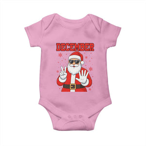 December 25 Baby Onesie Funny Santa Says Christmas TS14 Light Pink Print Your Wear