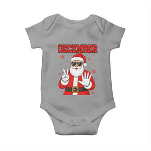 December 25 Baby Onesie Funny Santa Says Christmas TS14 Sport Gray Print Your Wear